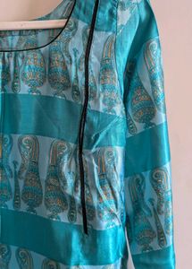 Beautiful Teal Printed Kurta