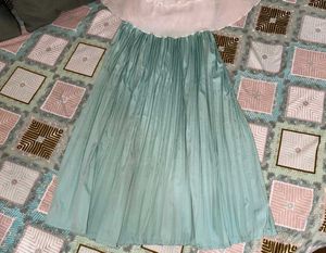 Pleated blue dress