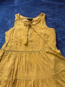 Yellow Tiered Sleeveless Dress