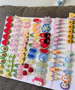 Handmade Crochet Hair Clips Set