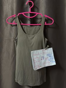 Basic Khaki Tank Top with pad32-34