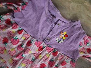 Cute Strawberry Print Baby Girl Dress