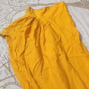 yellow colour pure cotton kalidar salwar