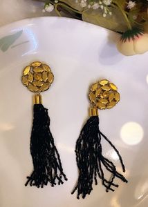 Elegant Black Tassel Earrings