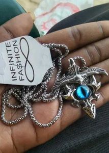 Men's Dragon Eye Pendant Necklace