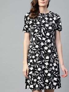 M&amp;S | Floral Round Neck Swing Dress