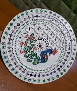 beautiful peacock 🦚 lippan art 🎨✨️