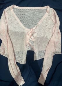 Pinteresty crop pink mesh top🩷
