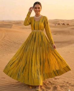 Vibrant Yellow Tie-Dye Gown