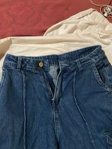 Unique Blue Denim Cargo Pants