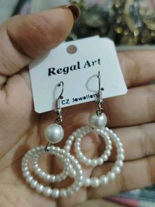 Elegant Pearl Hoop Earrings