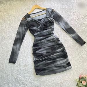 Chic Tie-Dye Bodycon Mini Dress