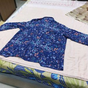 Blue Floral Print Shirt