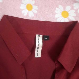 Maroon Button-Down Shirt