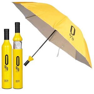 Yellow Wine Bottle Umbrella