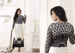 Black and white salwar suit