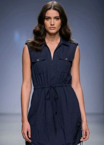 CHIC NEVY BLUE UTILITY STYLE DRESS FOR WOMEN