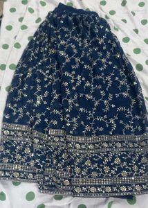 Embellished Navy Blue Ethnic Skirt