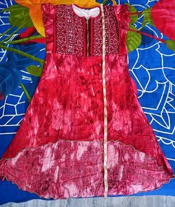 Cherry Red Colour Long Top