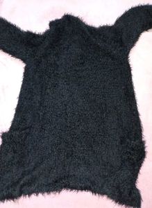 Furry Black Cardigan