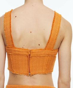 Yellow Textured Crop Top