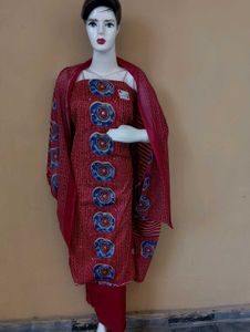 Vibrant Red Kurta Set with Dupatta
