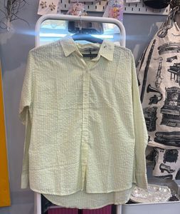Light Yellow Textured Button-Up Shirt