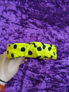 Knot Hair Band (Yellow Polka Dot &amp; Leopard Print)