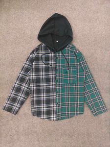 Unique Plaid Hooded Shirt
