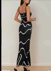 Stylish Black &amp; White Maxi Dress