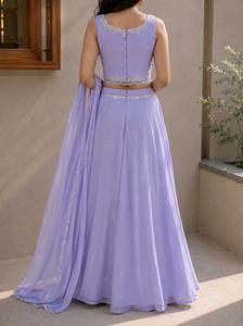 Lavender Embroidered Set with skirt