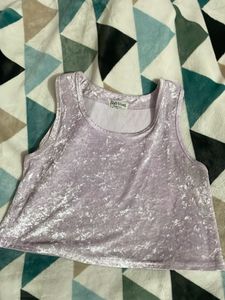 made in USA Crushed Velvet Crop Top