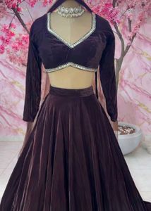 Elegant Velvet Lehenga Choli Set