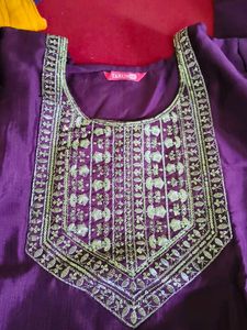 Embroidered Purple Kurti