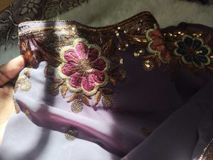 Embroidered Purple Saree with Sequins