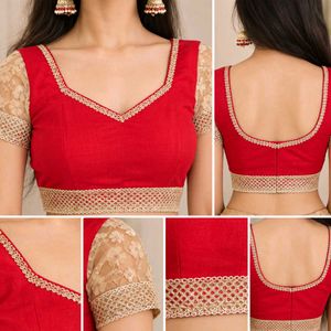 l red and cream lehenga