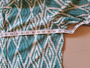 Teal Diamond Print Kurta
