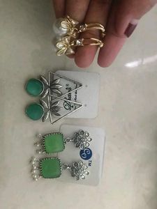 Silver Plated Emerald Earings.