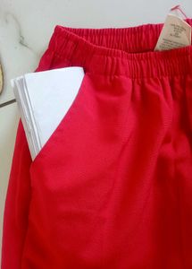 Vibrant Red cotton trouser. pant