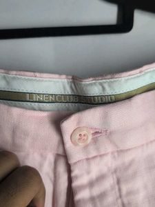 Linen Club Light Pink Chino Shorts