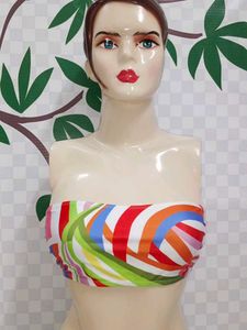 (959]Retro Colorful Abstract Tube Top