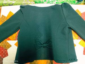 Elegant Pearl Embellished black outer like top