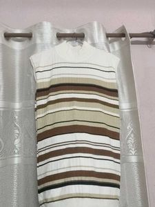 Striped Sleeveless Mock Neck Top