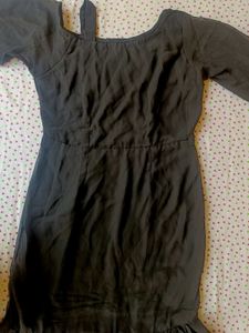 Elegant Grey Ruffle Dress