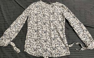 White Printed Full Sleeve Shirt