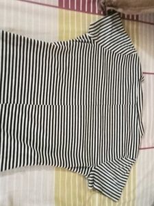 Classic Black &amp; White Striped T-Shirt Dress