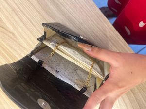 Chic Black Croc Embossed Clutch Bag