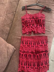 Chic Red Lace Co-ord Set