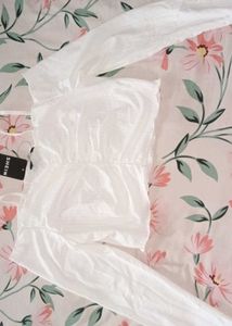 Chic White Off-Shoulder Crop Top