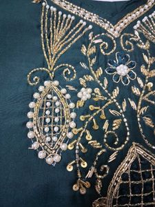 Elegant Green Embroidered Kurta Set with Dupatta